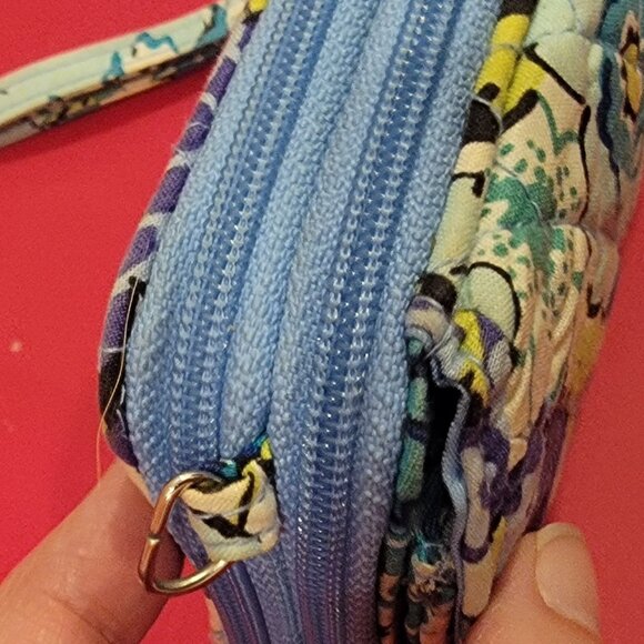 Vera Bradley Pansies Floral Double Zipper Floral Clutch/Wristlet Purse - Picture 7 of 12